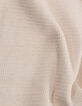 Beiges Jacquard-Jungen-T-Shirt mit gestickter Tasche-8