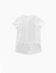 Gebroken wit T-shirt opdruk palm meisjes-4