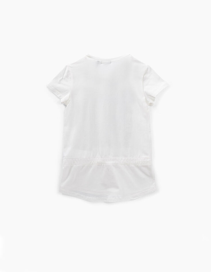 Gebroken wit T-shirt opdruk palm meisjes-4