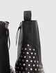 Boots chelsea en cuir coloris noir clous allover femme-4