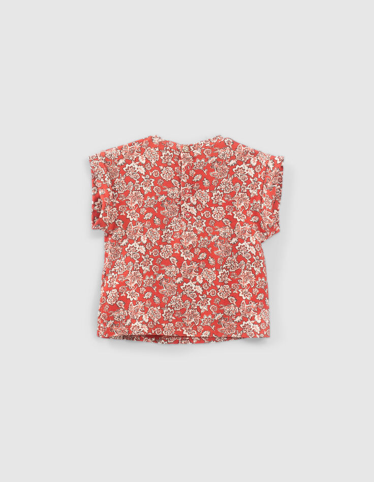 Rotes T-Shirt mit Blumenprint für Babymädchen-2