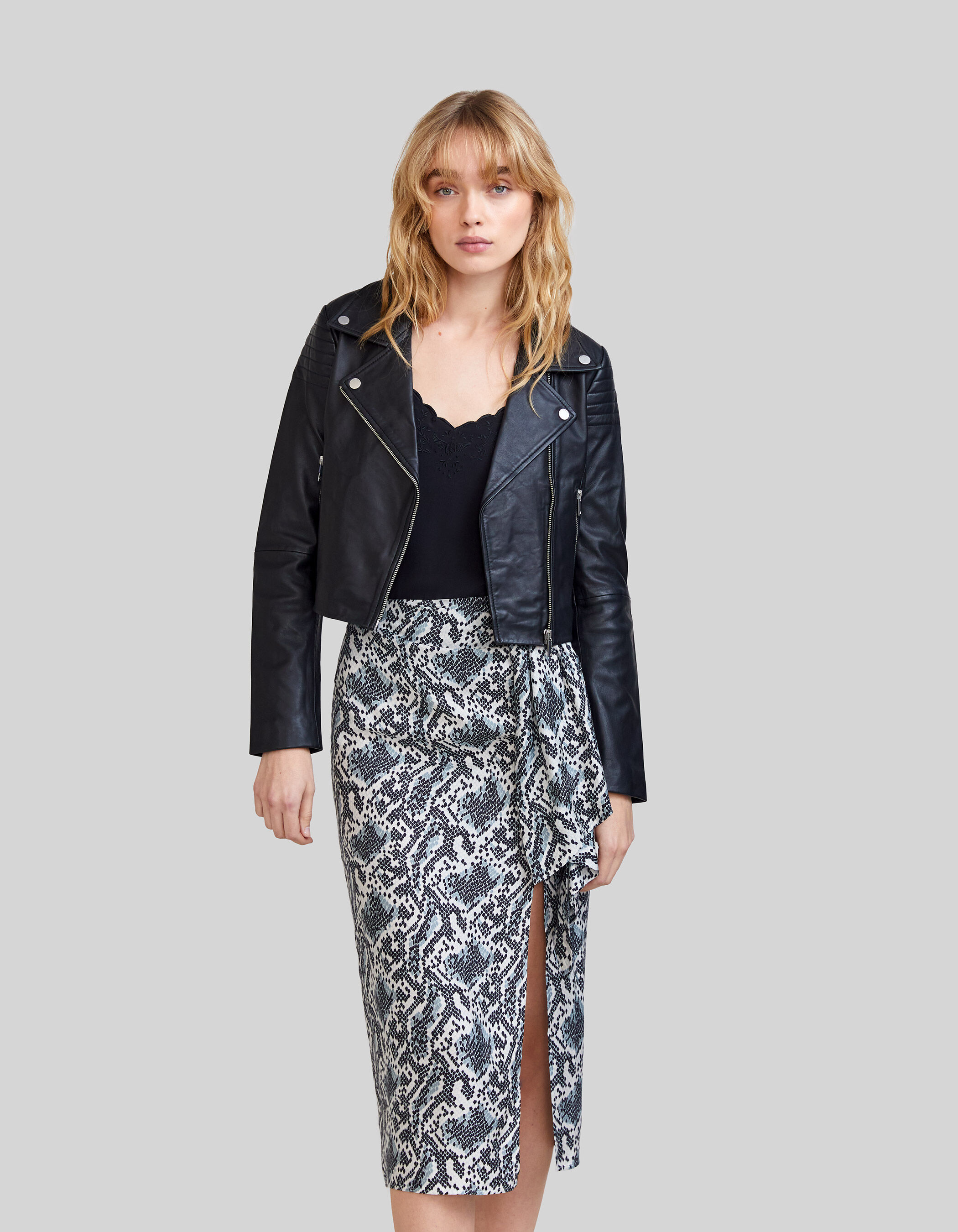 Blouson court cuir femme 2025
