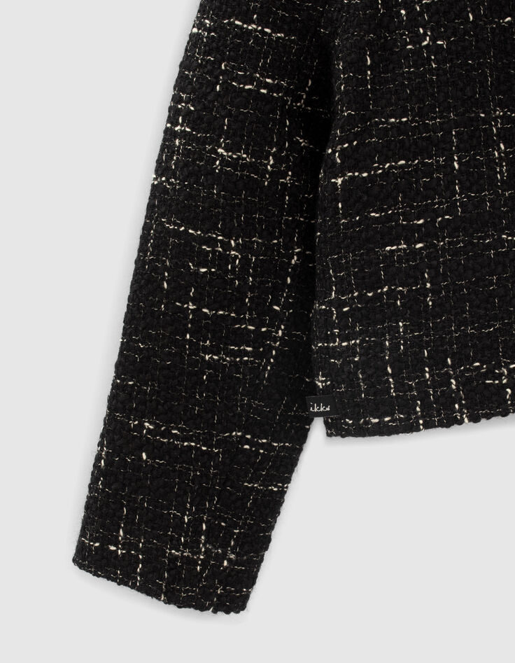 Veste noire façon tweed mini me fille-7