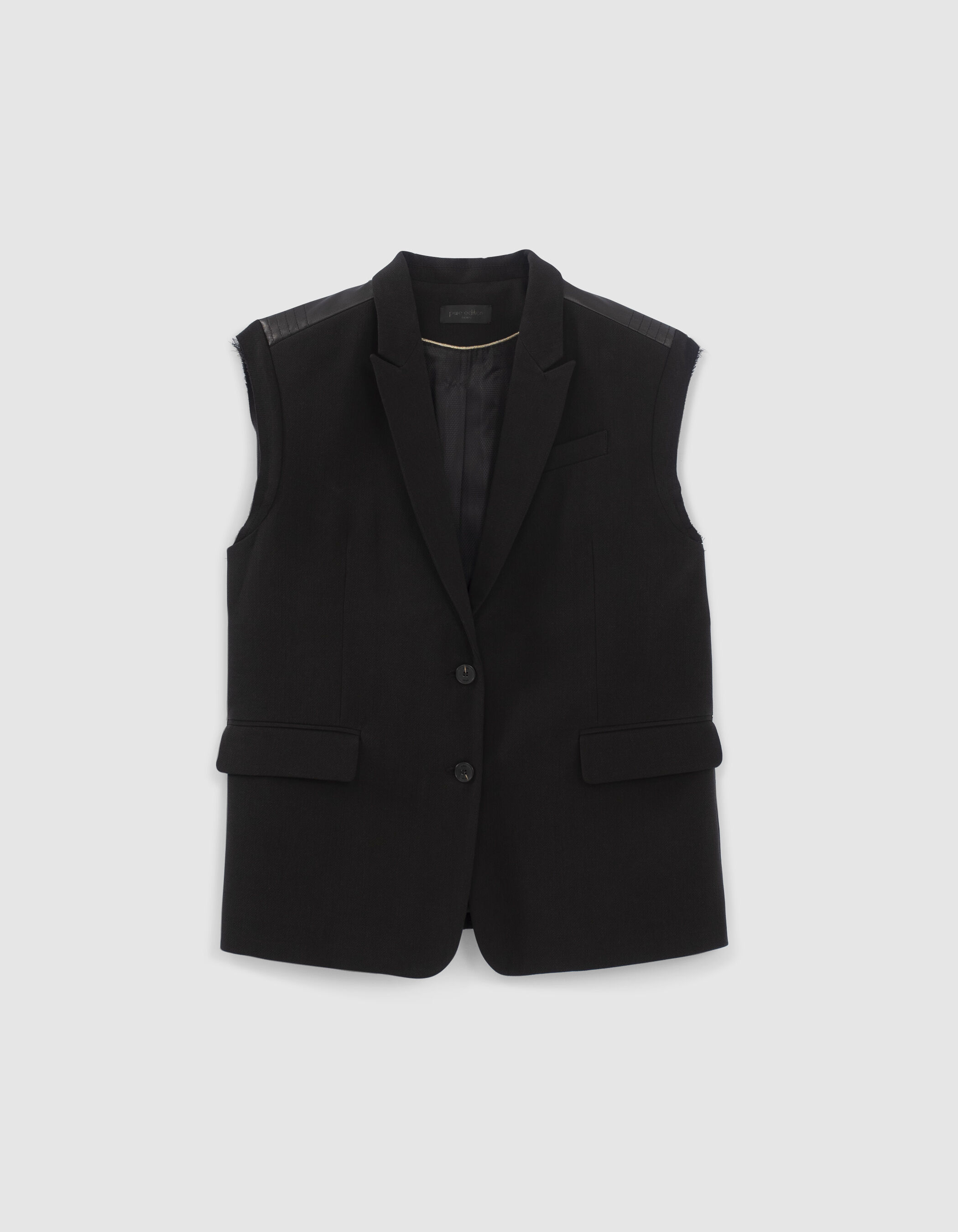 Pure Edition Women s black sleeveless suit jacket IKKS