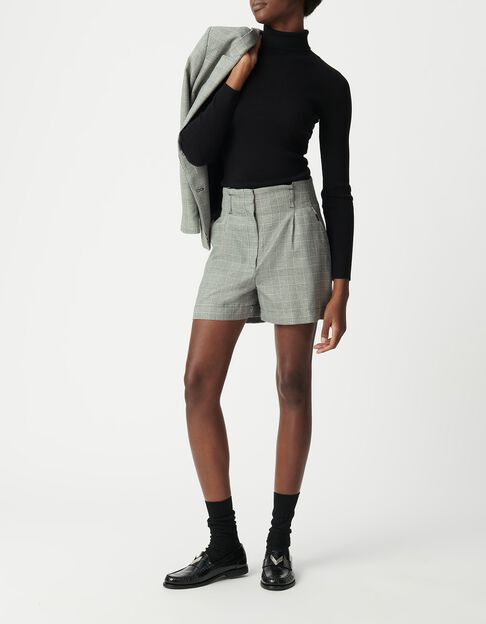 Women's black Prince of Wales shorts - IKKS