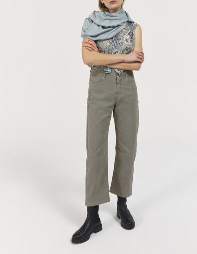 Lindegroene slouchy biojeans mid waist cropped dames - IKKS