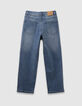 Baggy blauwe jeans dirty wash jongens-6