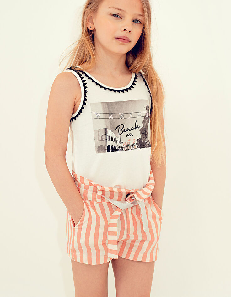 Short pêche à rayures fille-1