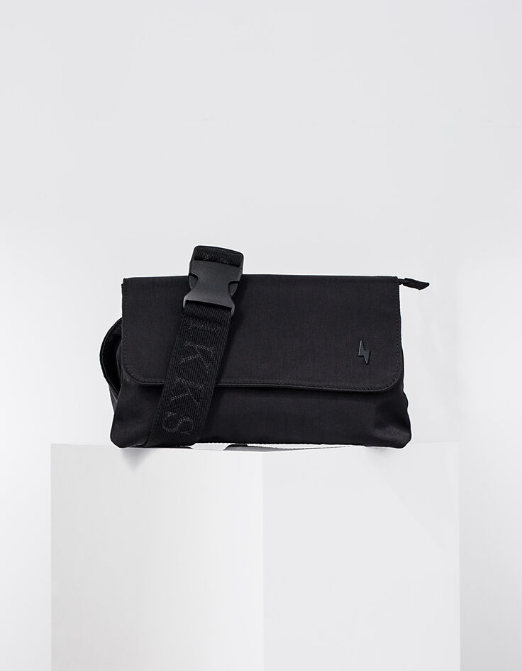 Damen Gürteltasche IKKS aus schwarzem Nylon mit Blitz-1