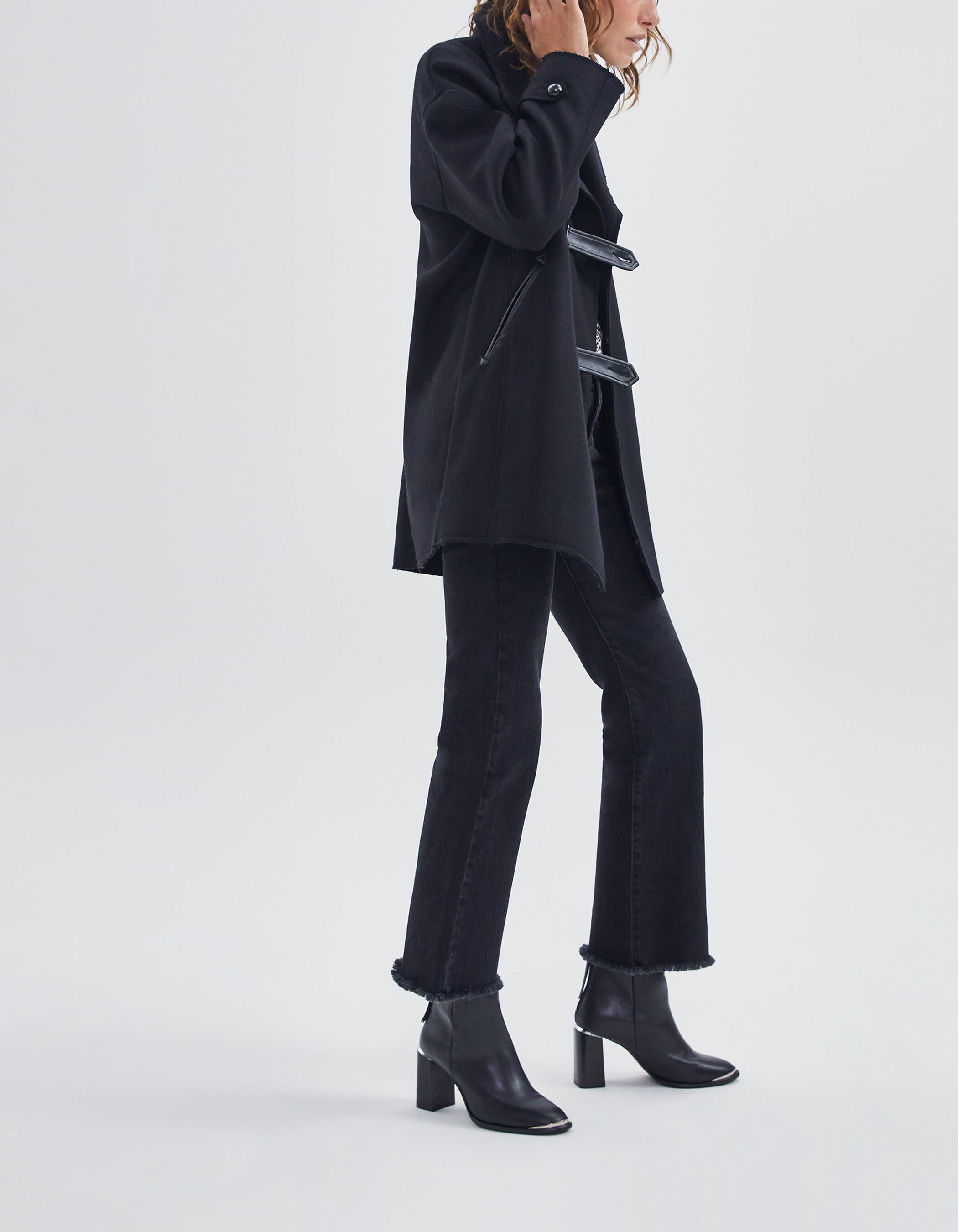Caban long noir femme new arrivals