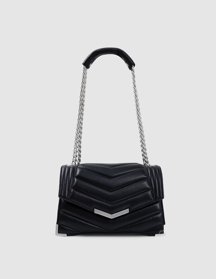 Tasche THE 1- schwarz, Leder, Steppnähte Größe M-2