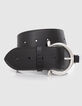Ceinture robe cuir silver boucle ronde Femme-4