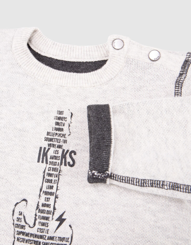 Reversible knitted sweater grey and dark grey baby boy-8 Reversible knitted sweater grey and dark grey baby boy-8
