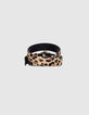 Cognac leren riem vachteffect luipaardmotief Dames-3