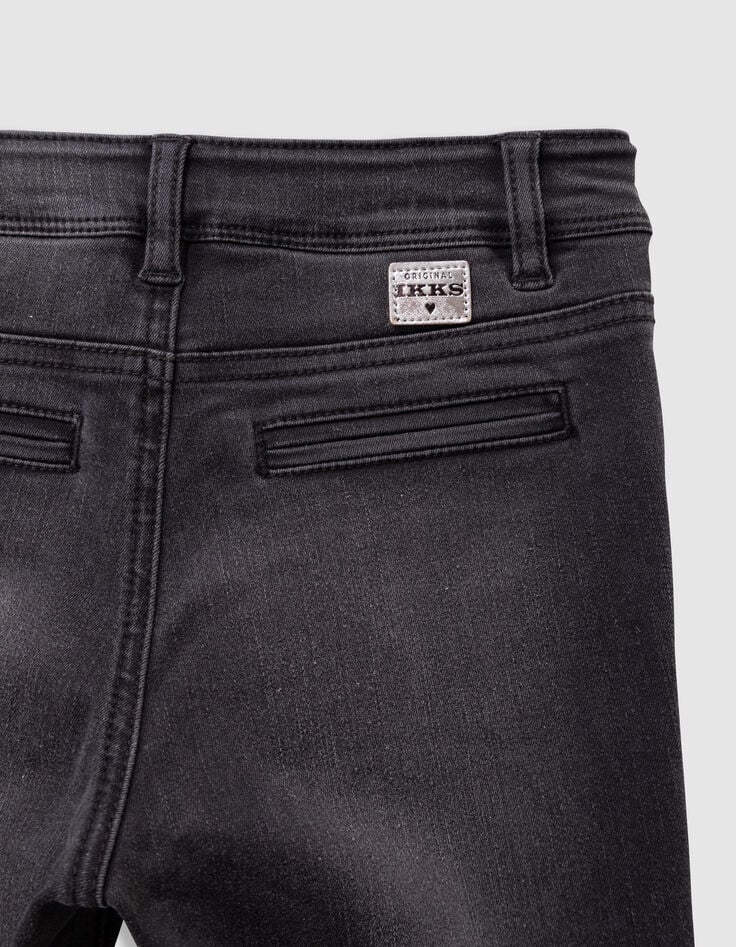 Girls’ grey flared jeans with visible buttons-9 Girls’ grey flared jeans with visible buttons-9