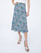 Jupe longue lilas imprimé maxi fleurs Femme-1