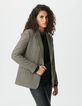 Women’s beige houndstooth suit jacket-3