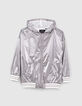 Blouson dark silver nylon à capuche fille -1