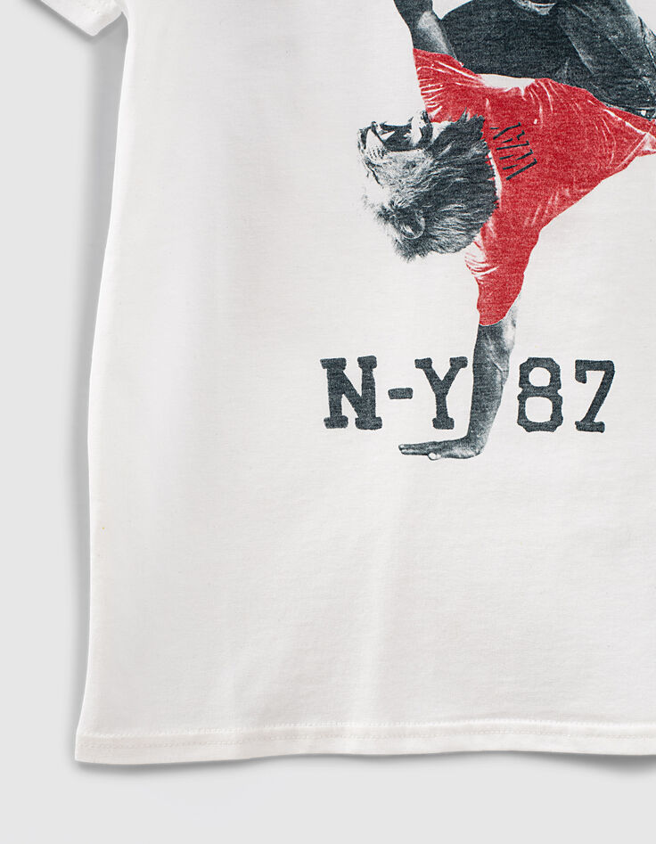 Wei&szlig;es Jungen-T-Shirt mit Breakdancer-L&ouml;we-5