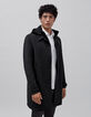 Trench noir à parementure-capuche amovible Homme-8