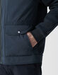 Herrensteppjacke, tintenfarben, Nylon, Materialmix-4