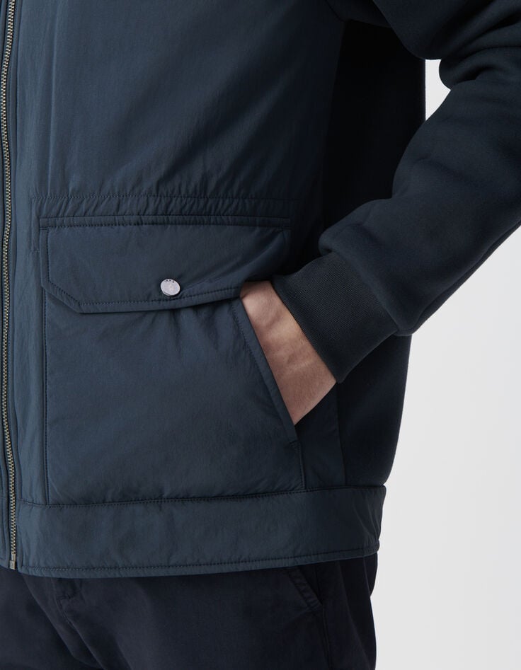 Herrensteppjacke, tintenfarben, Nylon, Materialmix-4