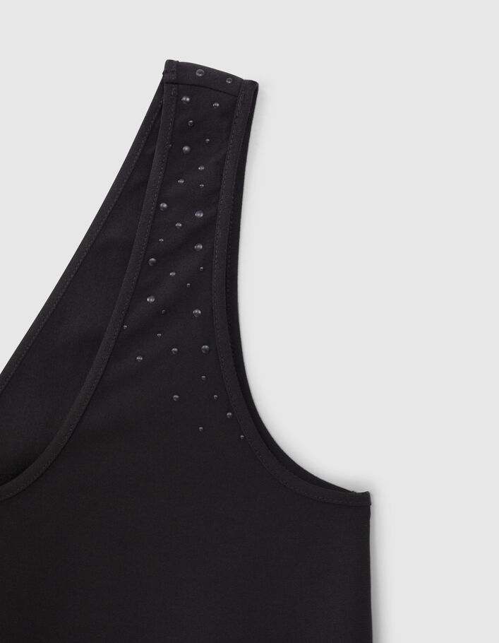 Women’s black recycled studded front/back reversible top - IKKS