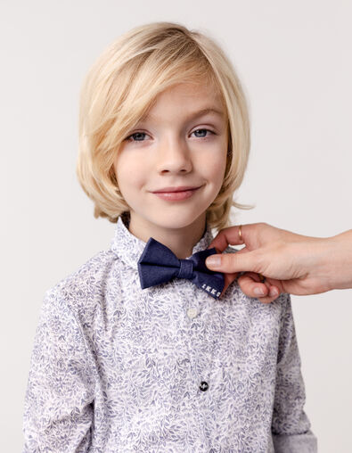 Chemise blanc imprimé minimaliste floral garçon - IKKS