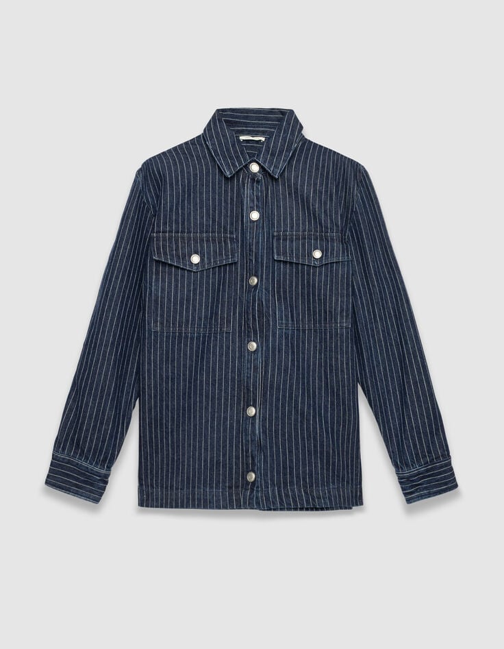 Women’s white denim striped shirt-7 Women’s white denim striped shirt-7