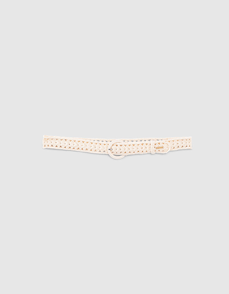 Ceinture écrue en crochet fille-1 Ceinture écrue en crochet fille-1