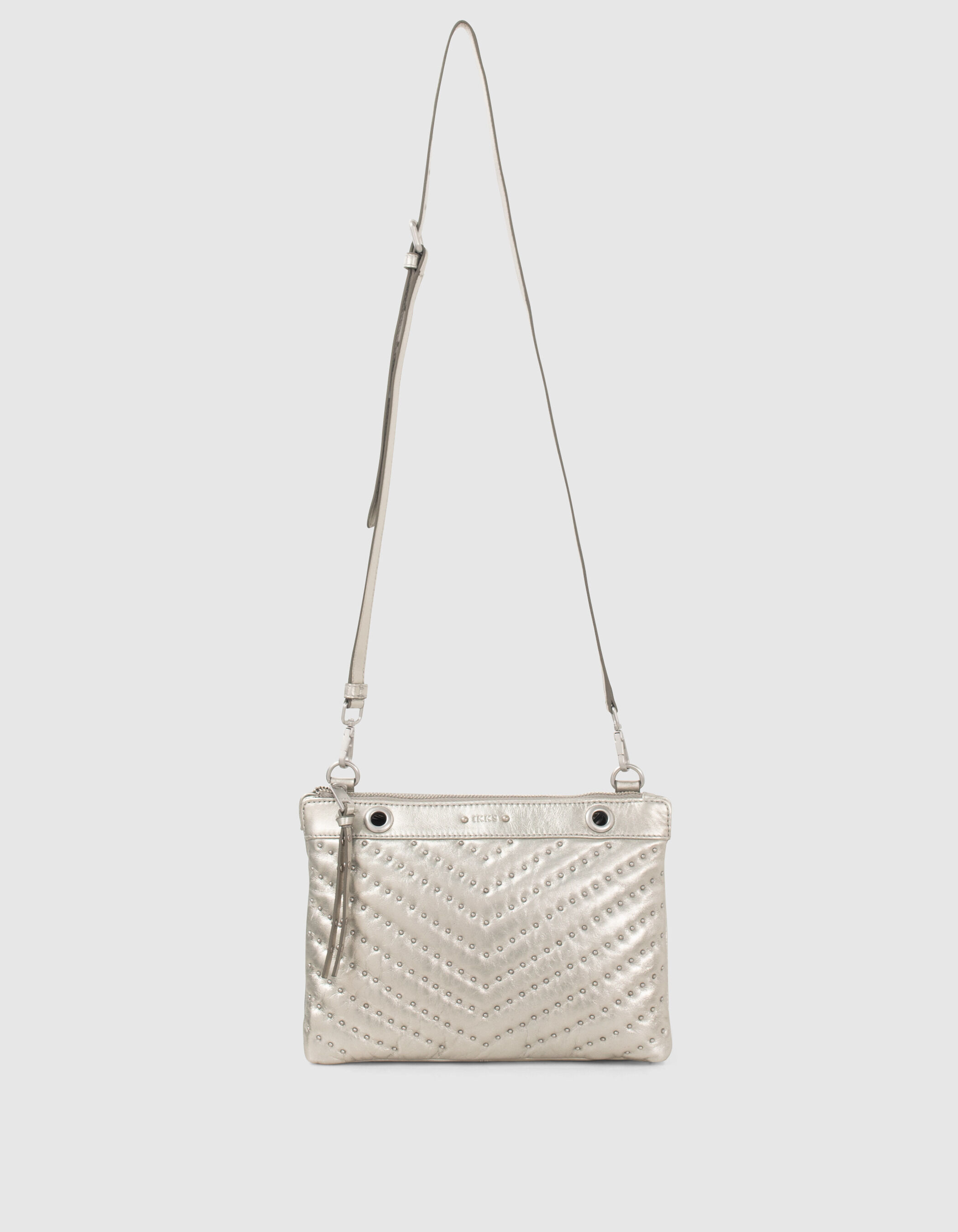 Damen Pochette 1440 Reporter aus Leder in Silver IKKS