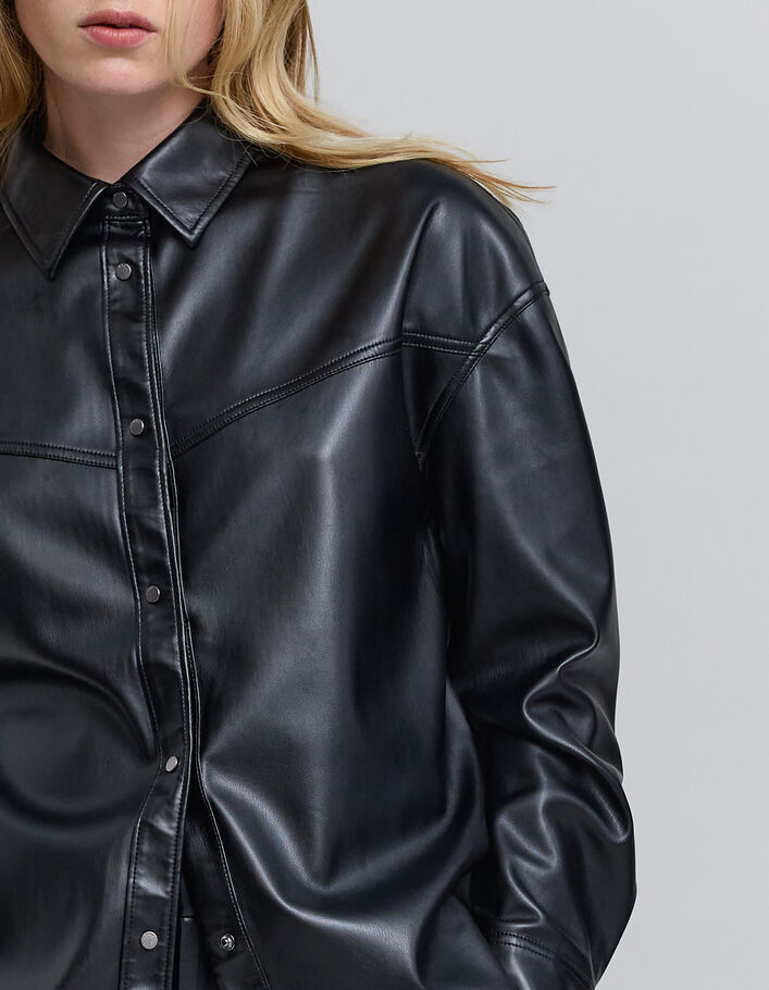 Chemise noire esprit rock Femme