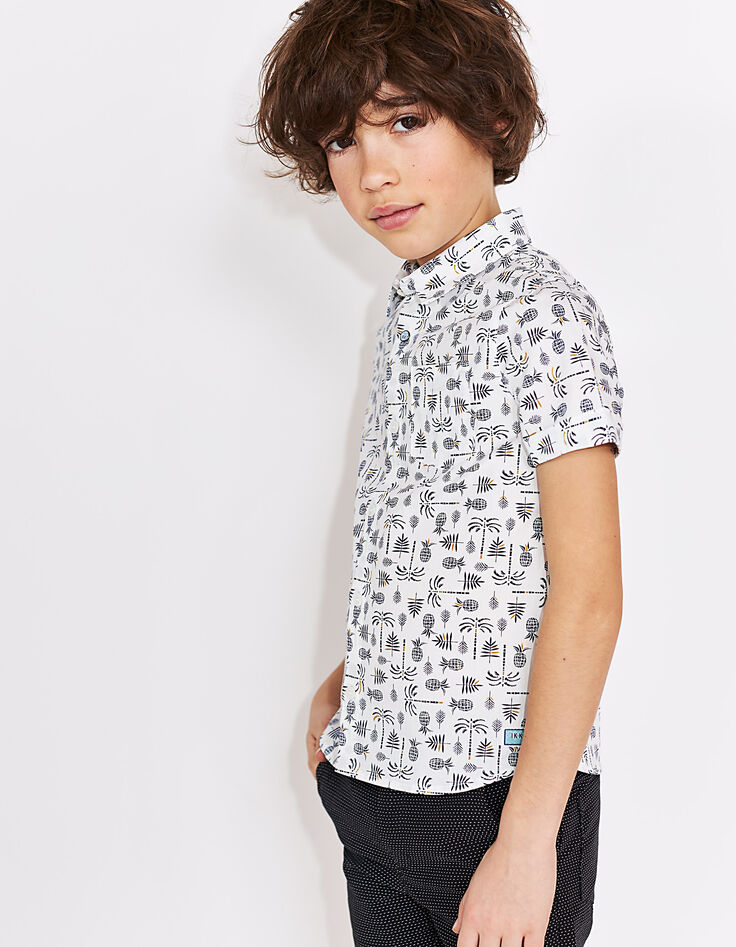 Camisa blanco roto con estampado piñas niño-1