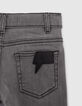 Jean SLIM gris badge et jacron-éclair garçon-6