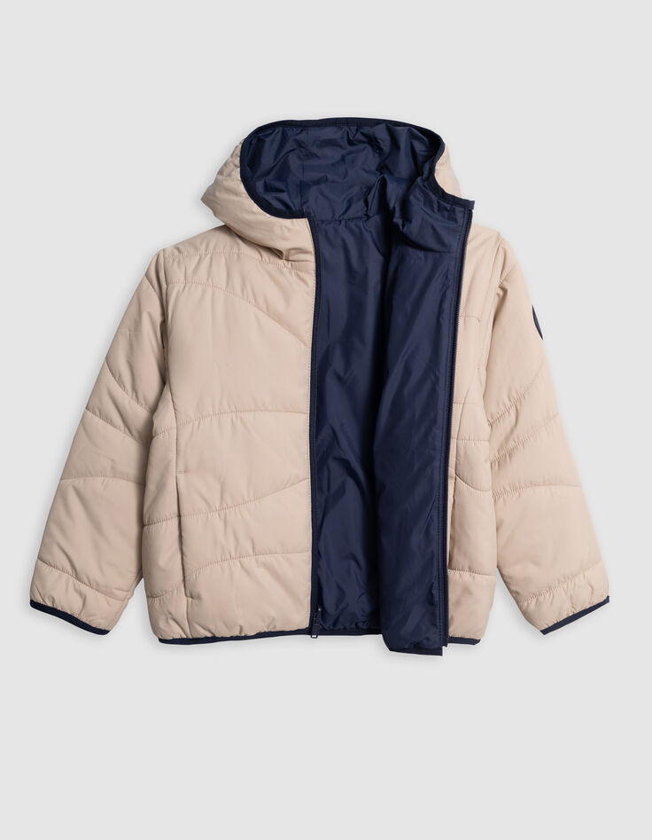 Doudoune réversible beige et marine recyclée garçon-9