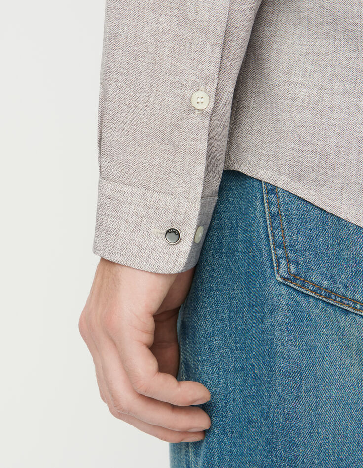 Camisa SLIM ciruela algodón espigas mini hombre-5 Camisa SLIM ciruela algodón espigas mini hombre-5