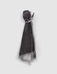 Women&rsquo;s black double-sided skull motif scarf-1