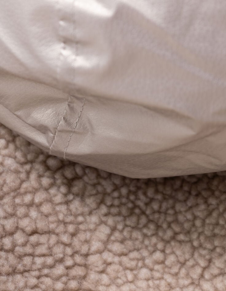 Doudoune réversible dorée et sherpa carreaux fille-10 Doudoune réversible dorée et sherpa carreaux fille-10