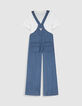 2-in-1 blauwe denim overall met wit T-shirt voor meisjes-6