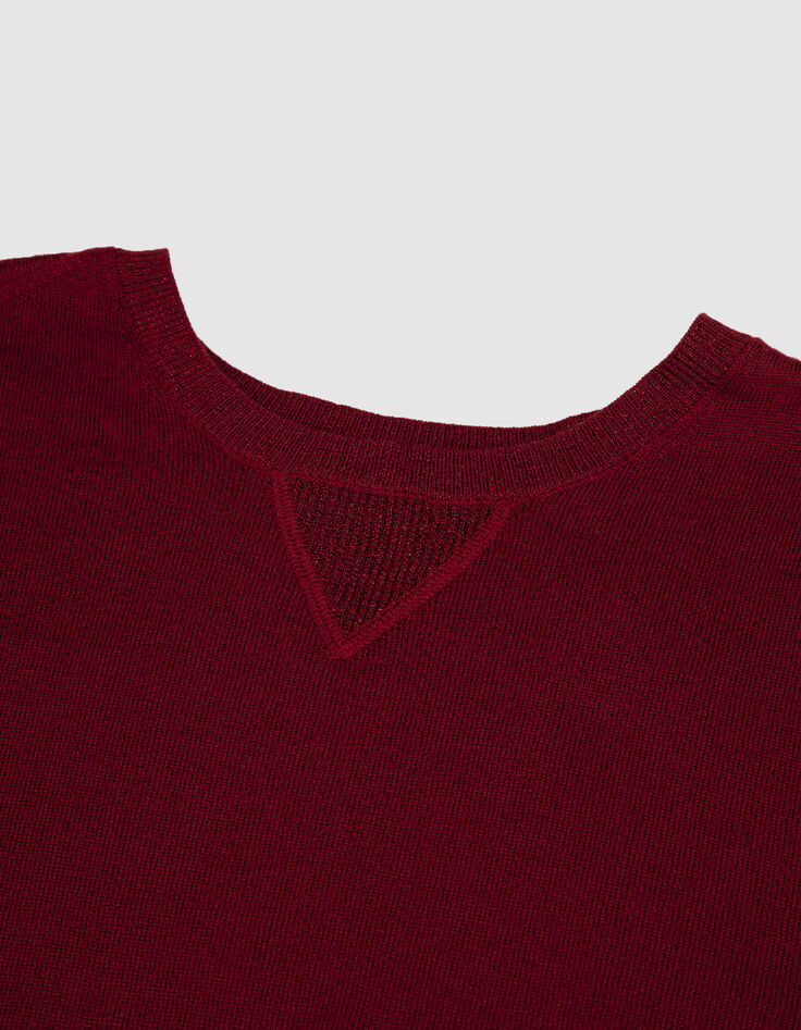 Pull manches longues prune tricot d&eacute;tail lurex Femme-8