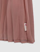 Medium pink pleated dress for girls-4