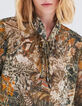 Blouse kaki imprimé paysage Femme-4