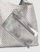 Sac Hobo argent&eacute; cuir tress&eacute; Taille L Femme-4