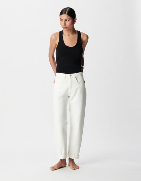 Anders Women 7/8 Straight White Jeans - IKKS