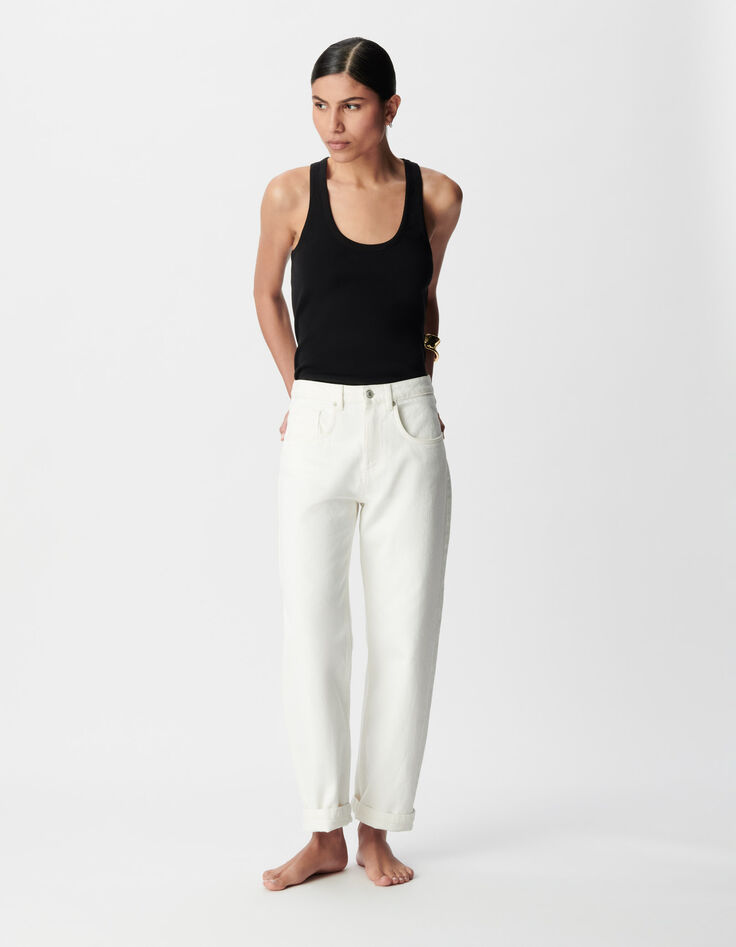Jean droit blanc 7/8e Anders Femme-1