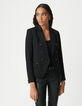 Americana twill negra entallada mujer-2