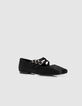 Ballerines noires cuir effet poulain 3 boucles Femme-2