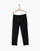 Pantalon noir à bandes latérales à rayures fille-3
