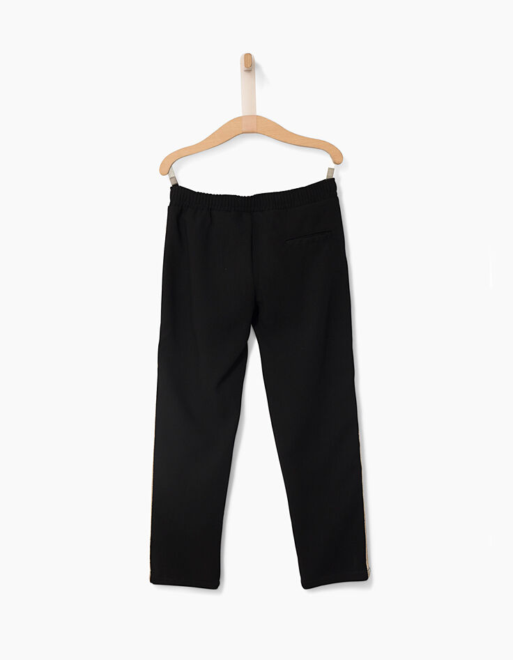 Pantalon noir à bandes latérales à rayures fille-3