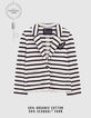 Chaqueta cruda rayas negras insignias niña-1